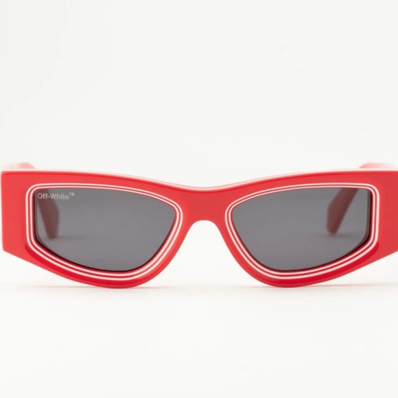 OFF WHITE Andy  Rectangular Sunglasses - RED - BRAND NEW!!! main image 12